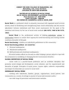 Social Work: Environment & Functioning Topic Outline