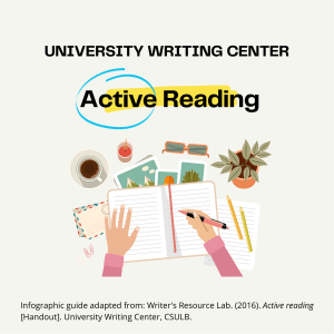 Active Reading Guide: Improve Comprehension & Study Skills (CSULB)