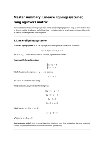 Line&aelig;re Ligningssystemer, Rang & Invers Matrix: Fuld Gennemgang