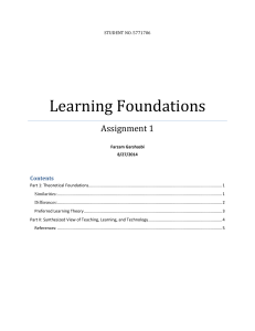 Learning Foundations: Behaviorist, Cognitivist, Constructivist Theories