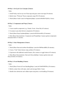 7-Day React Learning Plan: Master Core Concepts & Build Apps