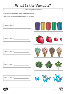 What Is the Variable? Science Worksheet for Elementary Students