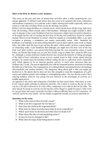 Robert Lynd's Back to the Desk: Essay Summary & Questions
