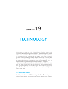 Technology in Economics: Production Theory & Firm Behavior
