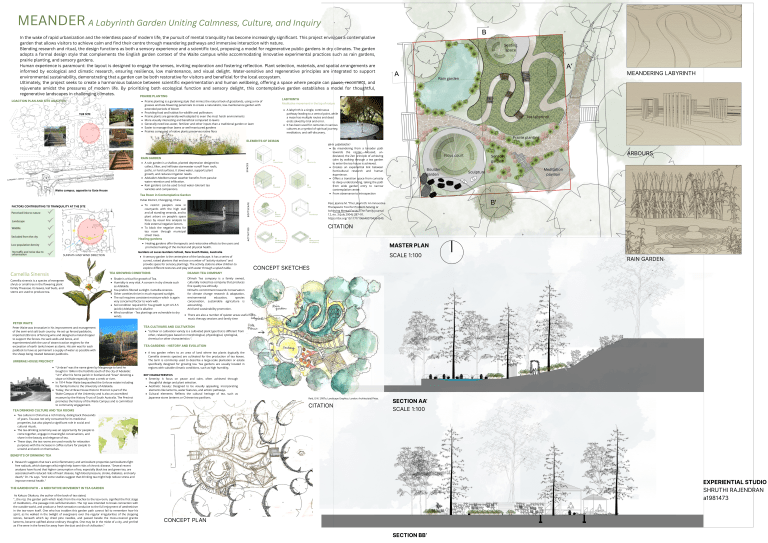 Meander Labyrinth Garden: Calmness, Culture, Inquiry & Dry Climates