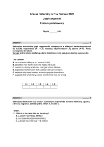 English Matura Exam 2023 - Basic Level Listening & Reading Test