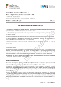 Crit&eacute;rios de Classifica&ccedil;&atilde;o Exame Final Nacional Economia A 2025