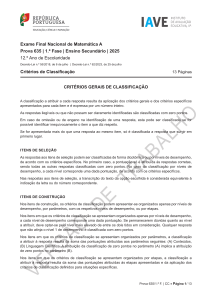 Exame Final Nacional de Matem&aacute;tica A 2025 - Crit&eacute;rios de Classifica&ccedil;&atilde;o