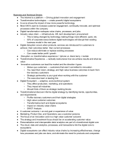 Digital Transformation: Business & Technical Drivers, AI, & Innovation Strategy