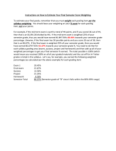 Estimate Final Grade: Score Weighting Instructions