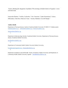 Factors Affecting Pediatric TB Screening Integration in Kabale, Uganda