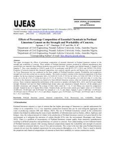 Portland Limestone Cement: Chemical Composition, Strength & Workability