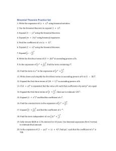 Binomial Theorem Practice Set - Algebra Expansion Problems
