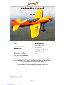 XA42 Airplane Flight Manual - EASA Approved Operations Guide