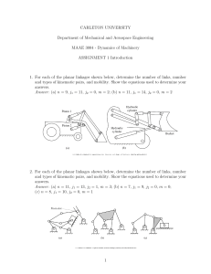 Carleton University MAAE 3004 Dynamics of Machinery Assignment 1
