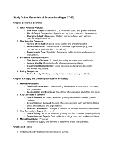 Economics Study Guide: U.S. Economy, Supply & Demand Essentials