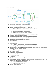 Electrical Circuits: Nodes, Branches, Current, Voltage, Power Basics