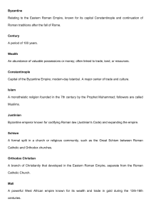 Byzantine Empire & Islamic World Glossary: Key Historical Terms