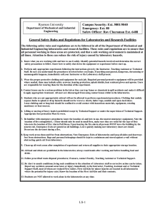 Ryerson University Lab Safety Rules | Mechanical & Industrial Engineering
