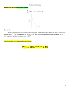 Newton's Law of Cooling: Separable Equation & Cake Temperature Model