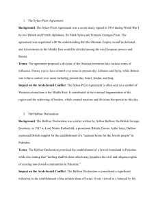 Sykes-Picot & Balfour: Impact on Arab-Israeli Conflict