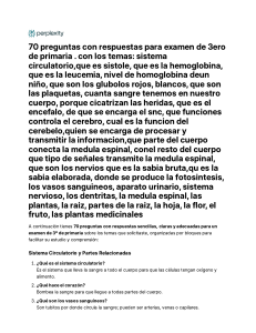 Examen de Ciencias de 3er Grado P&R: Circulatorio, Nervioso y Plantas