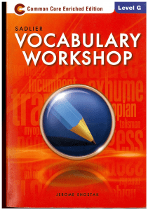 Vocabulary Workshop Level G Textbook