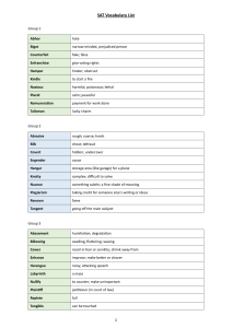 SAT Vocabulary List