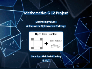 Maximizing Volume: Open Top Box Optimization Project