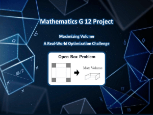 Maximizing Volume: Calculus Optimization Project
