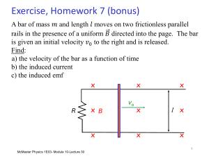 Physics Exercise: Moving Bar in Magnetic Field