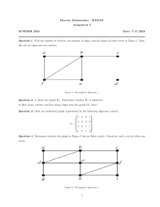 Discrete Mathematics Assignment: Graph Theory Problems