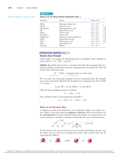 Acids and Bases: Ka Values & Base Strength