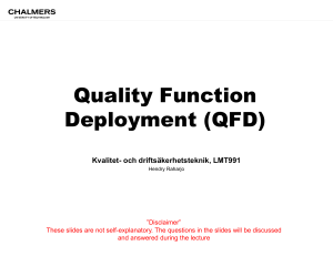 Quality Function Deployment (QFD) Presentation