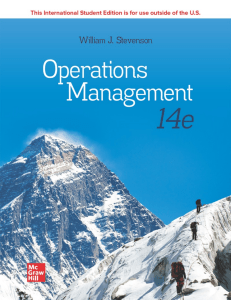 Operations Management Textbook: Stevenson, 14th Edition