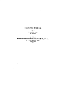 Solutions Manual: Complex Analysis, 3rd ed.