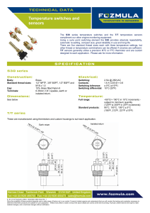 Fozmula Temperature Switches & Sensors Data Sheet