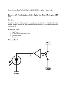 Digital Logic & Arduino Lab Report: NOT Gate & LED Blink