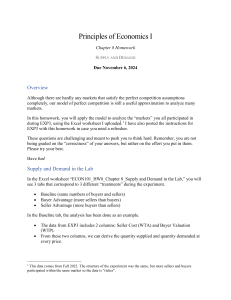 Principles of Economics I: Chapter 8 Homework - Supply & Demand Analysis