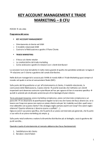 Programma di Corso Key Account Management Trade Marketing