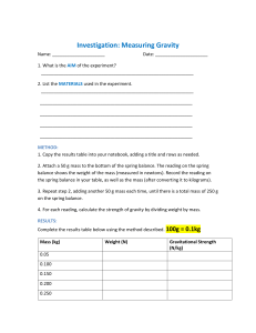 Measuring Gravity Experiment Worksheet | Physics Lab Activity
