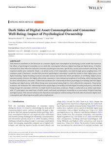 Dark Sides of Digital Asset Consumption: Psychological Ownership & Well-Being
