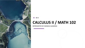Calculus II / Math 102 Course Outline & Integration Exercises
