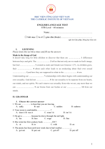 English Language Test - The Catholic Institute of Vietnam (STB Level)