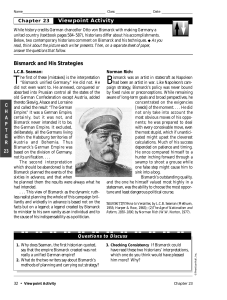Bismarck's Strategies: Historians' Viewpoints on German Unification