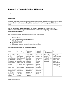Bismarck's Domestic Policies 1871-1890: German Unification Era
