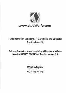 Fundamentals of Engineering (FE) Electrical and Computer Practice Exam # 1.