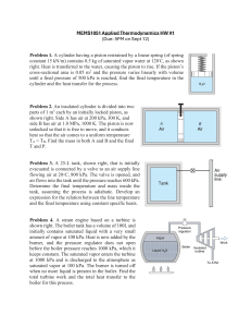 MEMS1051 Applied Thermodynamics Homework #1 Problems