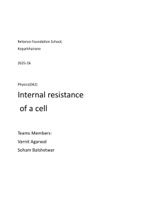 Physics Project: Internal Resistance of a Cell Experiment & Factors