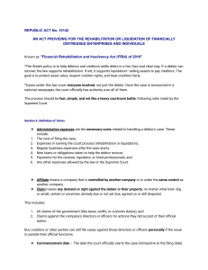 Financial Rehabilitation & Insolvency Act (FRIA) of 2010: RA 10142 Guide